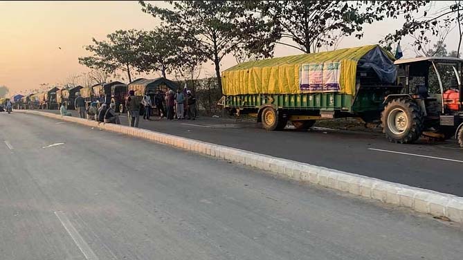 किसान आंदोलन: 16 फरवरी को भारत बंद का एलान,पंजाब में बड़ी संख्या में किसान हरियाणा बॉर्डर पर जमा होना शुरू