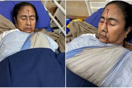 पश्चिम बंगाल की मुख्यमंत्री ममता के सिर में गहरी चोट,अस्पताल में भर्ती