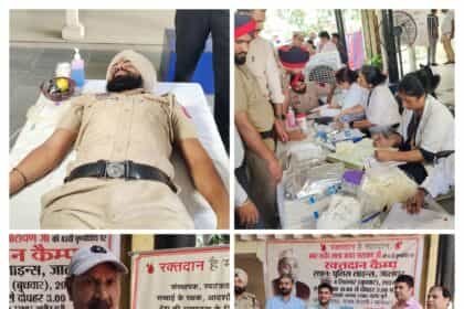 कमिश्नरेट पुलिस जालंधर द्वारा अमर शहीद की याद में विशाल रक्तदान शिविर का आयोजन, 130 पुलिस अधिकारियों ने किया रक्तदान”