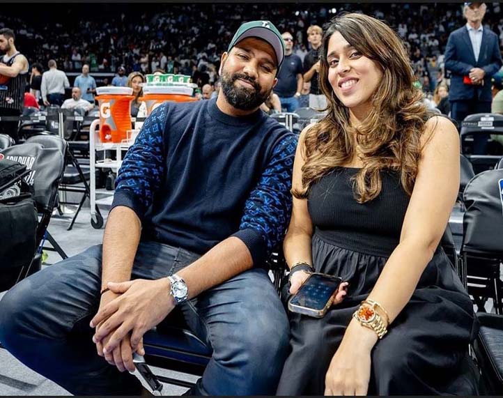रोहित शर्मा पत्नी रितिका के साथ अबु धाबी में NBA का उठा रहे लुत्फ
