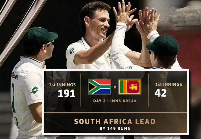 SA vs SL 1st Test : श्रीलंकाई 42 रन पर ढेर, मार्को जेनसन ने लिए 7 विकेट