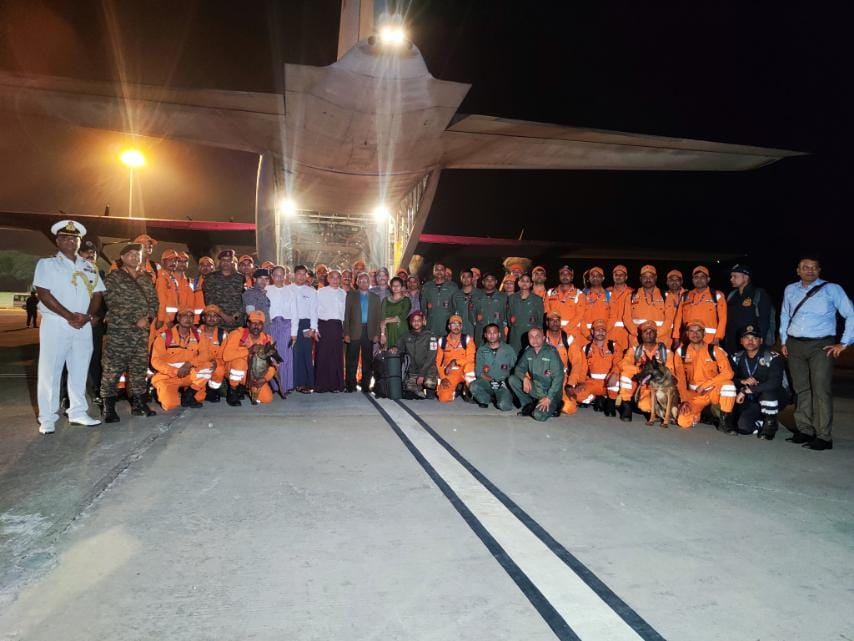 ऑपरेशन ब्रह्मा: म्यांमार पहुंची NDRF की पहली टीम