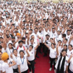 जालंधर योगशाला में हजारों की तादाद में लोग योग करने के लिए पहुंचे:  योगशाला में नहीं पहुंचे मुख्यमंत्री मान और केजरीवाल