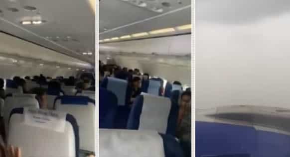 आंधी में फंसी इंडिगो की फ्लाइट, टर्बुलेंस का डरावना वीडियो