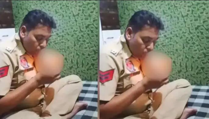 पंजाब के पुलिसकर्मी का फोटो सोशल मीडिया पर तेजी से वायरल: खाट पर बैठकर चिट्टे का कर रहा था सेवन