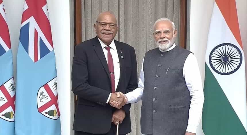 फिजी के प्रधानमंत्री ने पीएम मोदी से की मुलाकात