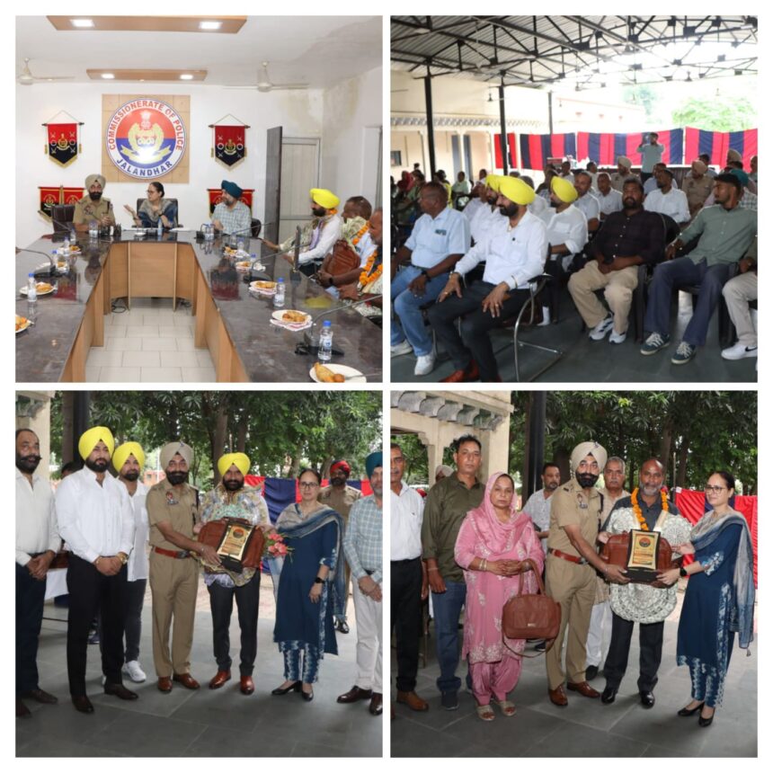 कमिश्नरेट पुलिस जालंधर ने भावपूर्ण विदाई दी सेवानिवृत्त हुए 6 पुलिस अधिकारियों को
