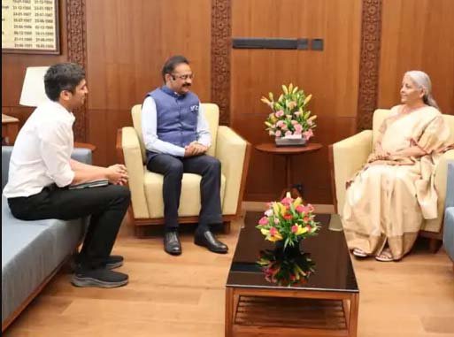 सांसद और लवली प्रोफेशनल यूनिवर्सिटी  के चांसलर अशोक मित्तल ने केंद्रीय वित्त मंत्री निर्मला सीतारमण से की मुलाकात : : शिक्षा, उद्यमिता और आर्थिक सुधारों पर हुई चर्चा, वित्त मंत्री ने शेयर की फोटो