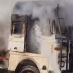 फगवाड़ा के नेशनल हाईवे पर एक केमिकल टैंकर में आग : ड्राइवर की सतर्कता से बड़ा हादसा टला