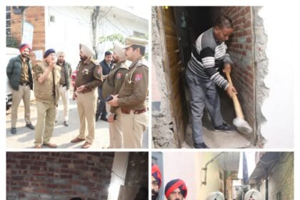 युद्ध नशियां विरुद्ध’ जारी: जालंधर के बस्ती शेख मोचिया मोहल्ला में ड्रग पैडलर की अवैध संपत्ति ढहाई — सिविल और पुलिस प्रशासन की संयुक्त बड़ी कार्रवाई**