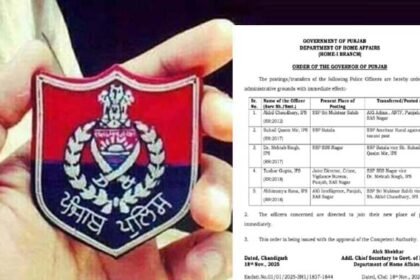 पंजाब सरकार ने पुलिस में बड़ा फेरबदल करते हुए 4 जिलों में नए SSP बदले