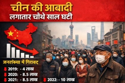 चीन की आबादी लगातार चौथे साल घटी