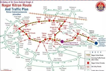 जालंधर में आज गुरु गोबिंद सिंह जी के प्रकाश पर्व पर निकलेगा नगर-कीर्तन : पुलिस ने जारी किया रूट प्लान 22 जगह ट्रैफिक डायवर्ट