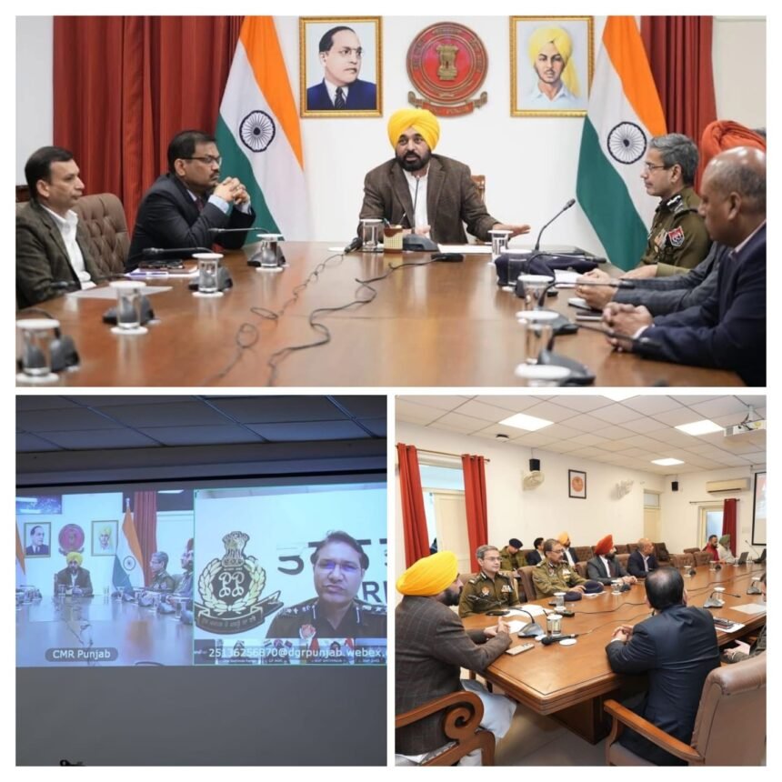 चंडीगढ़ में सीएम भगवंत मान की उच्चस्तरीय बैठक, राज्य भर के पुलिस कमिश्नरों व एसएसपी के साथ कानून-व्यवस्था पर मंथन, ‘ड्रग्स और गैंगस्टरों के खिलाफ जंग’ की समीक्षा