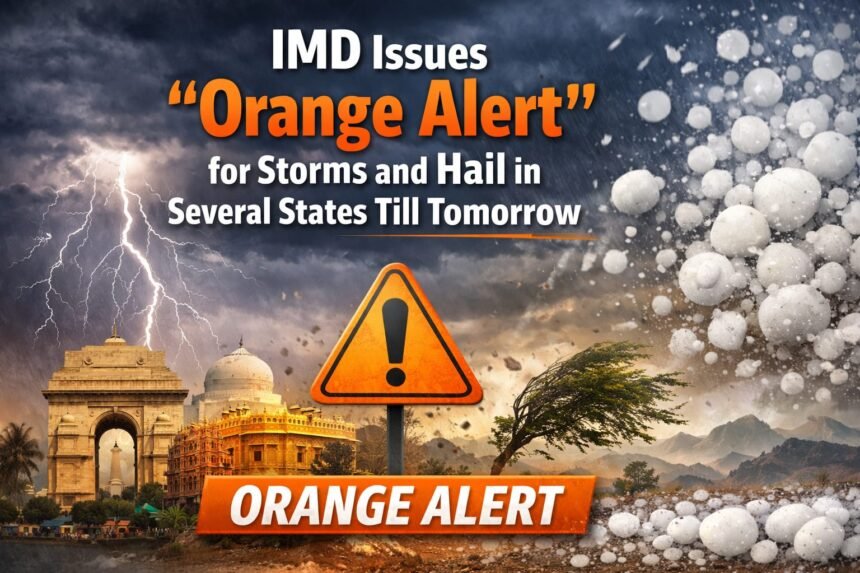 IMD ने कल तक कई राज्यों में आंधी-तूफान और ओलावृष्टि के लिए ‘ऑरेंज अलर्ट’ जारी किया