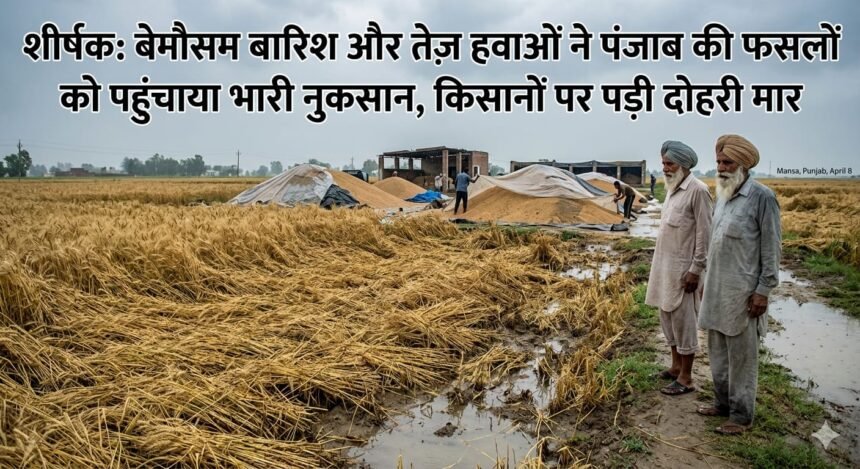 बेमौसम बारिश और तेज़ हवाओं ने पंजाब की फसलों को पहुंचाया भारी नुकसान, किसानों पर पड़ी दोहरी मार