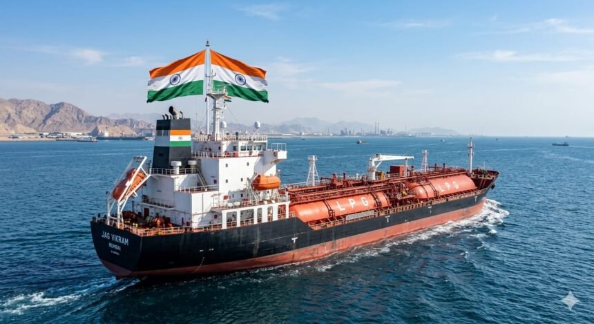 20 हजार मीट्रिक टन LPG के लेकर भारतीय ध्वज वाला जग विक्रम पोत फारस की खाड़ी से निकला