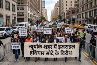 न्यूयॉर्क शहर में इज़राइल हथियार सौदे के विरोध में 100 गिरफ्तारियाँ