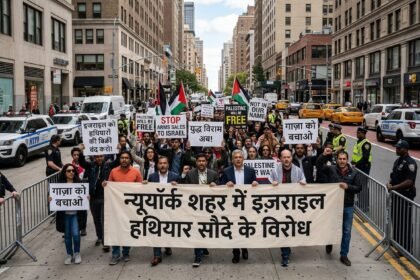 न्यूयॉर्क शहर में इज़राइल हथियार सौदे के विरोध में 100 गिरफ्तारियाँ
