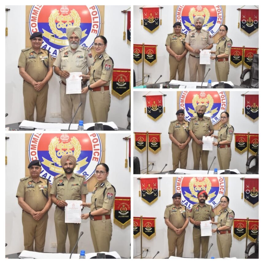 ईमानदारी और कर्तव्यनिष्ठा का सम्मान: जालंधर कमिश्नरेट पुलिस ने नशे के सौदागरों पर नकेल कसने वाले 31 पुलिस अफसरों को नवाजा।
