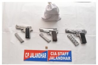 जालंधर पुलिस की बड़ी सफलता: CIA स्टाफ ने 4 आरोपियों को दबोचा; 3 पिस्तौल और 1 किलो अफीम बरामद**