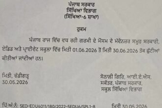 पंजाब के स्कूलों में गर्मियों की छुट्टियों का आधिकारिक ऐलान, सरकार ने जारी किया नोटिफिकेशन; जानें कब से कब तक बंद रहेंगे स्कूल**