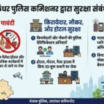 पुलिस कमिश्नर द्वारा विभिन्न पाबंदी के आदेश जारी,गाड़ी में हथियार रखकर चलने पर पाबंदी