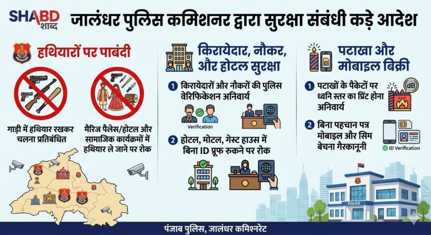पुलिस कमिश्नर द्वारा विभिन्न पाबंदी के आदेश जारी,गाड़ी में हथियार रखकर चलने पर पाबंदी