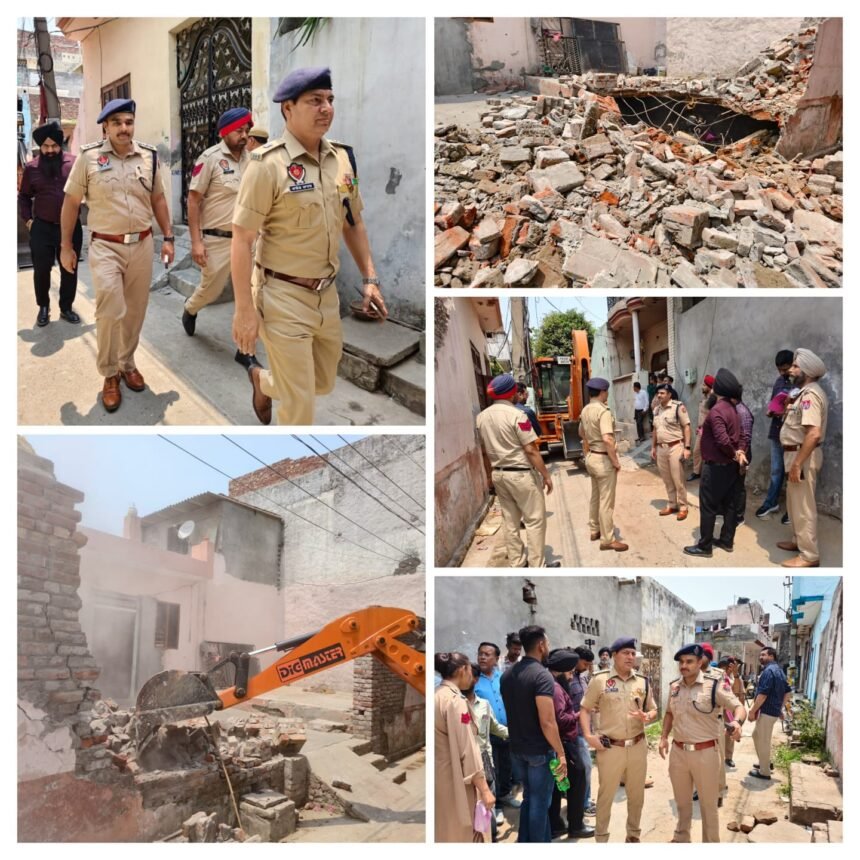वॉर ऑन ड्रग्स’ के तहत बड़ी कार्रवाई: जालंधर में नशा तस्करों की अवैध इमारत पर चला पीला पंजा**