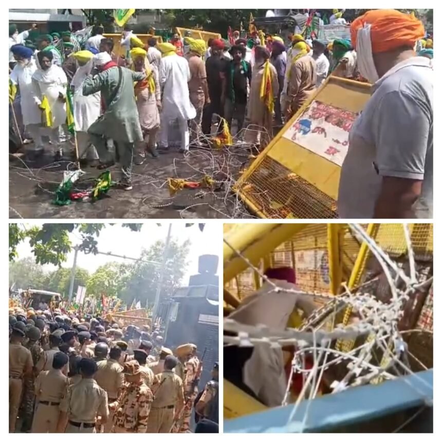 मोहाली: राजभवन की ओर कूच कर रहे किसानों और पुलिस के बीच भारी धक्का-मुक्की, BBMB के फैसले के खिलाफ फूटा गुस्सा**