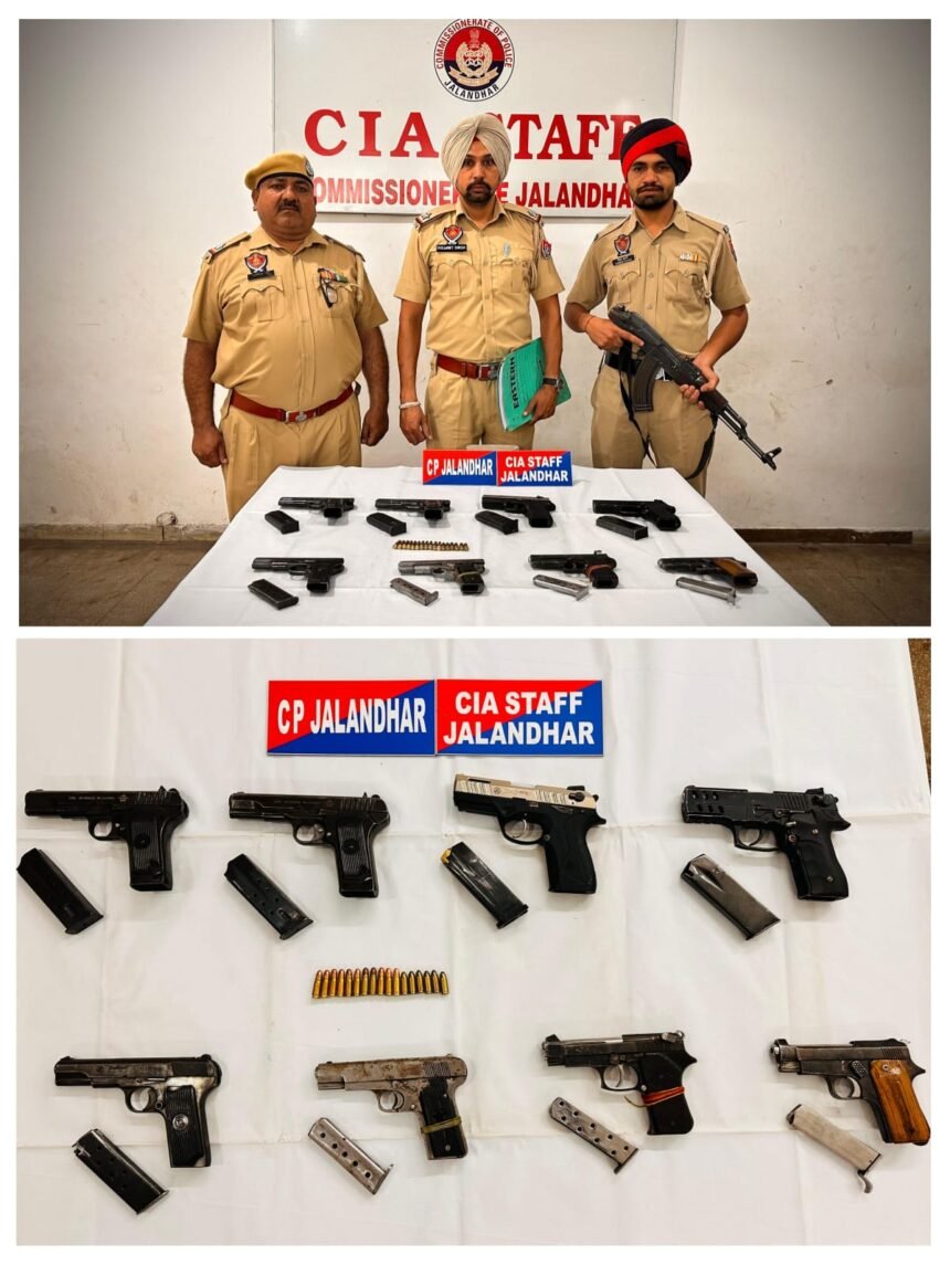 जालंधर पुलिस की बड़ी कार्रवाई: गोल्डी बराड़ गिरोह के 4 शार्प शूटर गिरफ्तार, भारी मात्रा में हथियार बरामद**