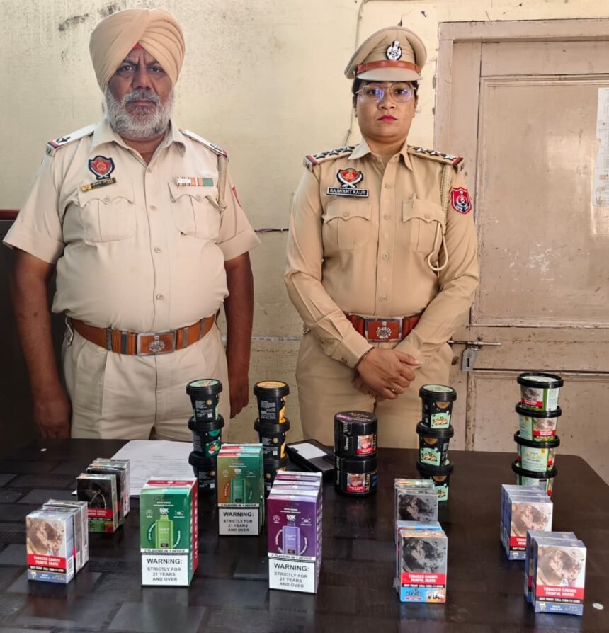 जालंधर पुलिस की बड़ी कार्रवाई: अवैध तंबाकू और ई-सिगरेट बेचने वाले गिरोह का भंडाफोड़, भारी मात्रा में नशीले फ्लेवर बरामद**