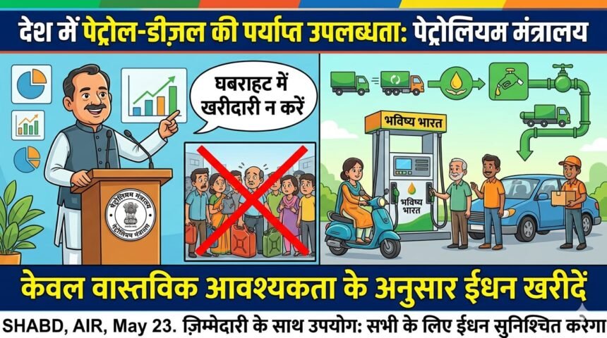 देश में पेट्रोल-डीज़ल की पर्याप्त उपलब्धता है और आपूर्ति स्थिर बनी हुई है: पेट्रोलियम मंत्रालय