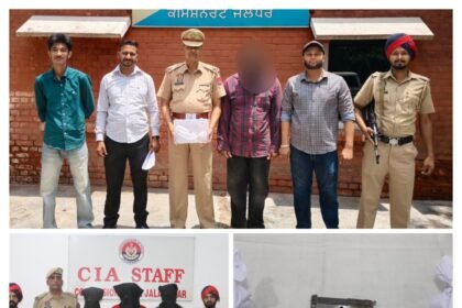जालंधर पुलिस की बड़ी कार्रवाई: ‘गैंगस्टरों पर वार’ और ‘नशा विरोधी’ मुहिम के तहत अवैध हथियारों और हेरोइन के साथ 4 आरोपी गिरफ्तार