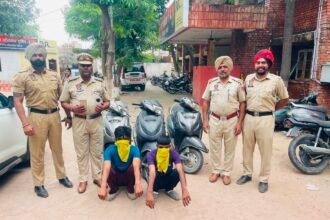 जालंधर कमिश्नरेट पुलिस को बड़ी सफलता: वाहन चोरी के मामले में तीन आरोपी गिरफ्तार, चोरी की तीन एक्टिवा और मोबाइल बरामद**