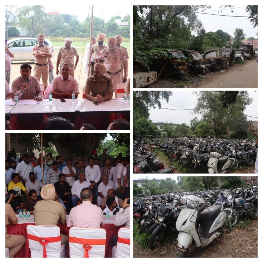 जालंधर पुलिस कमिश्नरेट ने लावारिस व जब्त वाहनों की नीलामी की: पुलिस लाइन्स में कुल 350 वाहनों की हुई बोली**